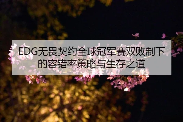 EDG无畏契约全球冠军赛双败制下的容错率策略与生存之道